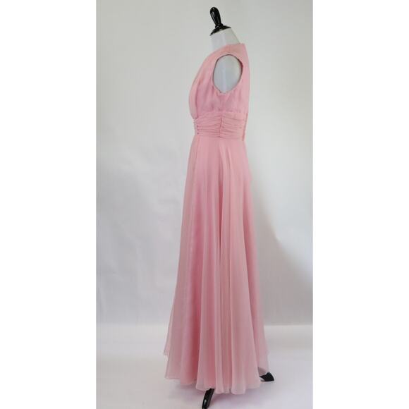 Pink Chiffon Evening Gown Small By Mike Benet Formals Small - Picture 8 of 10